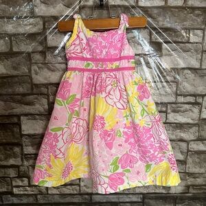 Lilly Pulitzer Little Girls Floral Dress Size 2Y